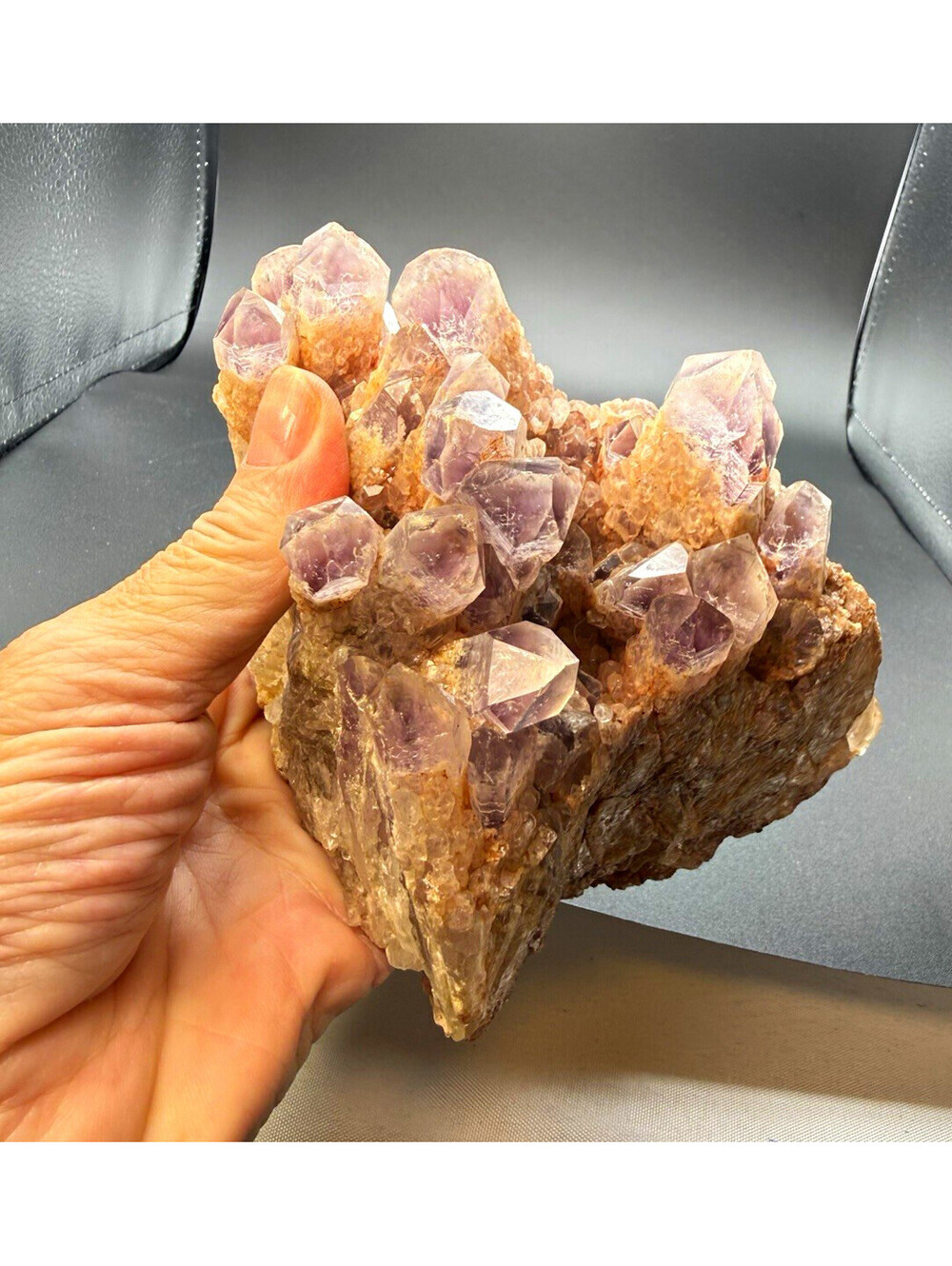 Phantom Amethyst Crystal Cluster 2.6 lb Natural Mineral Specimen Africa
